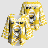 Personalized Power Yellow Ranger Santa Claus Kimono Sleeve Blouse Funny Christmas - Wonder Print Shop