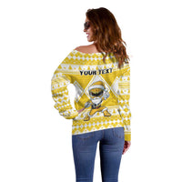 Personalized Power Yellow Ranger Santa Claus Off Shoulder Sweater Funny Christmas - Wonder Print Shop