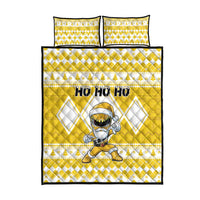 Power Yellow Ranger Santa Claus Quilt Bed Set Funny Christmas - Wonder Print Shop