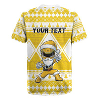 Personalized Power Yellow Ranger Santa Claus Rugby Jersey Funny Christmas - Wonder Print Shop