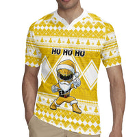 Personalized Power Yellow Ranger Santa Claus Rugby Jersey Funny Christmas - Wonder Print Shop