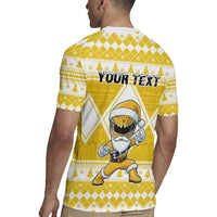 Personalized Power Yellow Ranger Santa Claus Rugby Jersey Funny Christmas - Wonder Print Shop