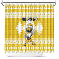 Power Yellow Ranger Santa Claus Shower Curtain Funny Christmas - Wonder Print Shop