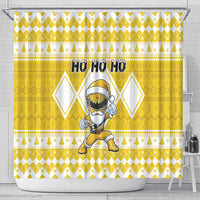 Power Yellow Ranger Santa Claus Shower Curtain Funny Christmas - Wonder Print Shop