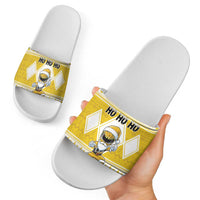 Power Yellow Ranger Santa Claus Slide Sandals Funny Christmas - Wonder Print Shop