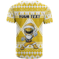 Personalized Power Yellow Ranger Santa Claus T Shirt Funny Christmas - Wonder Print Shop