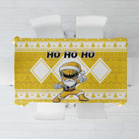 Power Yellow Ranger Santa Claus Tablecloth Funny Christmas - Wonder Print Shop