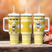 Personalized Power Yellow Ranger Santa Claus Tumbler With Handle Funny Christmas - Wonder Print Shop