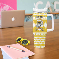 Personalized Power Yellow Ranger Santa Claus Tumbler With Handle Funny Christmas - Wonder Print Shop