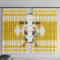 Power Yellow Ranger Santa Claus Window Curtain Funny Christmas - Wonder Print Shop