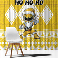 Power Yellow Ranger Santa Claus Window Curtain Funny Christmas - Wonder Print Shop
