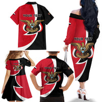 Yemen Unification Day 2024 Family Matching Off Shoulder Long Sleeve Dress and Hawaiian Shirt May 22 Unity Day Flag Style - Wonder Print Shop