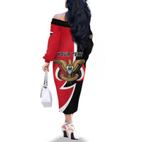 Yemen Unification Day 2024 Family Matching Off Shoulder Long Sleeve Dress and Hawaiian Shirt May 22 Unity Day Flag Style - Wonder Print Shop