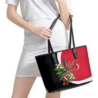 Yemen Unification Day 2024 Leather Tote Bag May 22 Unity Day Flag Style - Wonder Print Shop