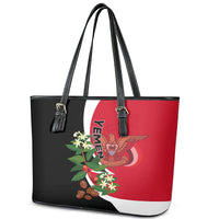 Yemen Unification Day 2024 Leather Tote Bag May 22 Unity Day Flag Style - Wonder Print Shop