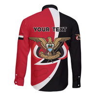 Yemen Unification Day 2024 Long Sleeve Button Shirt May 22 Unity Day Flag Style - Wonder Print Shop