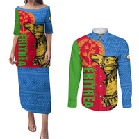 Eritrea Independence Day 2024 Couples Matching Puletasi and Long Sleeve Button Shirt Eritrean Camel African Pattern - Wonder Print Shop