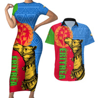 Eritrea Independence Day 2024 Couples Matching Short Sleeve Bodycon Dress and Hawaiian Shirt Eritrean Camel African Pattern - Wonder Print Shop