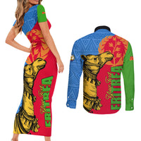 Eritrea Independence Day 2024 Couples Matching Short Sleeve Bodycon Dress and Long Sleeve Button Shirt Eritrean Camel African Pattern - Wonder Print Shop