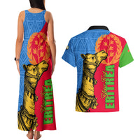 Eritrea Independence Day 2024 Couples Matching Tank Maxi Dress and Hawaiian Shirt Eritrean Camel African Pattern - Wonder Print Shop