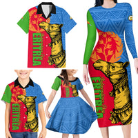 Eritrea Independence Day 2024 Family Matching Long Sleeve Bodycon Dress and Hawaiian Shirt Eritrean Camel African Pattern - Wonder Print Shop