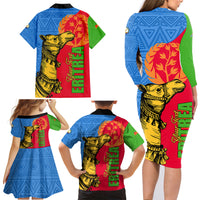 Eritrea Independence Day 2024 Family Matching Long Sleeve Bodycon Dress and Hawaiian Shirt Eritrean Camel African Pattern - Wonder Print Shop