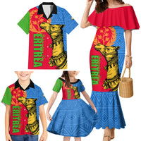 Eritrea Independence Day 2024 Family Matching Mermaid Dress and Hawaiian Shirt Eritrean Camel African Pattern - Wonder Print Shop