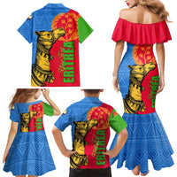 Eritrea Independence Day 2024 Family Matching Mermaid Dress and Hawaiian Shirt Eritrean Camel African Pattern - Wonder Print Shop