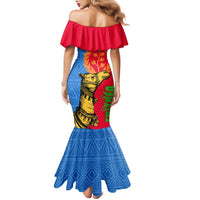 Eritrea Independence Day 2024 Family Matching Mermaid Dress and Hawaiian Shirt Eritrean Camel African Pattern - Wonder Print Shop