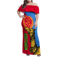 Eritrea Independence Day 2024 Family Matching Off Shoulder Maxi Dress and Hawaiian Shirt Eritrean Camel African Pattern - Wonder Print Shop