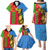 Eritrea Independence Day 2024 Family Matching Puletasi and Hawaiian Shirt Eritrean Camel African Pattern - Wonder Print Shop
