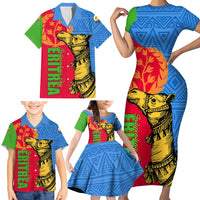 Eritrea Independence Day 2024 Family Matching Short Sleeve Bodycon Dress and Hawaiian Shirt Eritrean Camel African Pattern - Wonder Print Shop
