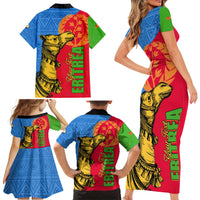 Eritrea Independence Day 2024 Family Matching Short Sleeve Bodycon Dress and Hawaiian Shirt Eritrean Camel African Pattern - Wonder Print Shop