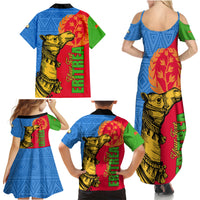 Eritrea Independence Day 2024 Family Matching Summer Maxi Dress and Hawaiian Shirt Eritrean Camel African Pattern - Wonder Print Shop