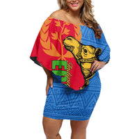 Eritrea Independence Day 2024 Off Shoulder Short Dress Eritrean Camel African Pattern - Wonder Print Shop