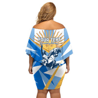 Argentina Revolution Day Family Matching Off Shoulder Short Dress and Hawaiian Shirt Sol de Mayo Warrior - Wonder Print Shop
