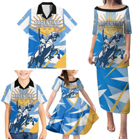 Argentina Revolution Day Family Matching Puletasi and Hawaiian Shirt Sol de Mayo Warrior - Wonder Print Shop