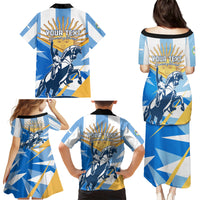 Argentina Revolution Day Family Matching Puletasi and Hawaiian Shirt Sol de Mayo Warrior - Wonder Print Shop