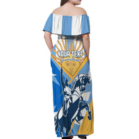 Argentina Revolution Day Off Shoulder Maxi Dress Sol de Mayo Warrior - Wonder Print Shop