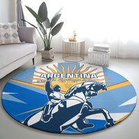 Argentina Revolution Day Round Carpet Sol de Mayo Warrior