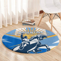 Argentina Revolution Day Round Carpet Sol de Mayo Warrior