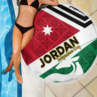 Jordan Independence Day Beach Blanket Jordanie Folk Pattern Flag Style - Wonder Print Shop