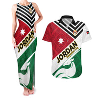 Jordan Independence Day Couples Matching Tank Maxi Dress and Hawaiian Shirt Jordanie Folk Pattern Flag Style - Wonder Print Shop