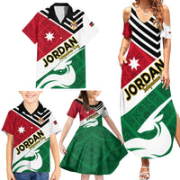 Jordan Independence Day Family Matching Summer Maxi Dress and Hawaiian Shirt Jordanie Folk Pattern Flag Style - Wonder Print Shop