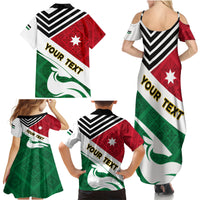 Jordan Independence Day Family Matching Summer Maxi Dress and Hawaiian Shirt Jordanie Folk Pattern Flag Style - Wonder Print Shop