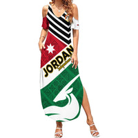 Jordan Independence Day Family Matching Summer Maxi Dress and Hawaiian Shirt Jordanie Folk Pattern Flag Style - Wonder Print Shop