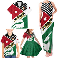 Jordan Independence Day Family Matching Tank Maxi Dress and Hawaiian Shirt Jordanie Folk Pattern Flag Style - Wonder Print Shop