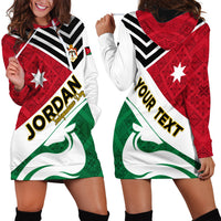 Jordan Independence Day Hoodie Dress Jordanie Folk Pattern Flag Style - Wonder Print Shop