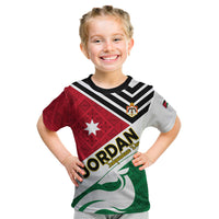 Jordan Independence Day Kid T Shirt Jordanie Folk Pattern Flag Style - Wonder Print Shop
