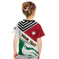 Jordan Independence Day Kid T Shirt Jordanie Folk Pattern Flag Style - Wonder Print Shop